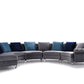 Divani Casa Darla Modern Grey Velvet Circular Sectional Sofa-3