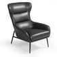 Divani Casa Susan Modern Dark Grey Leatherette Lounge Chair | Modishstore | Lounge Chairs