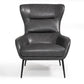 Divani Casa Susan Modern Dark Grey Leatherette Lounge Chair-2