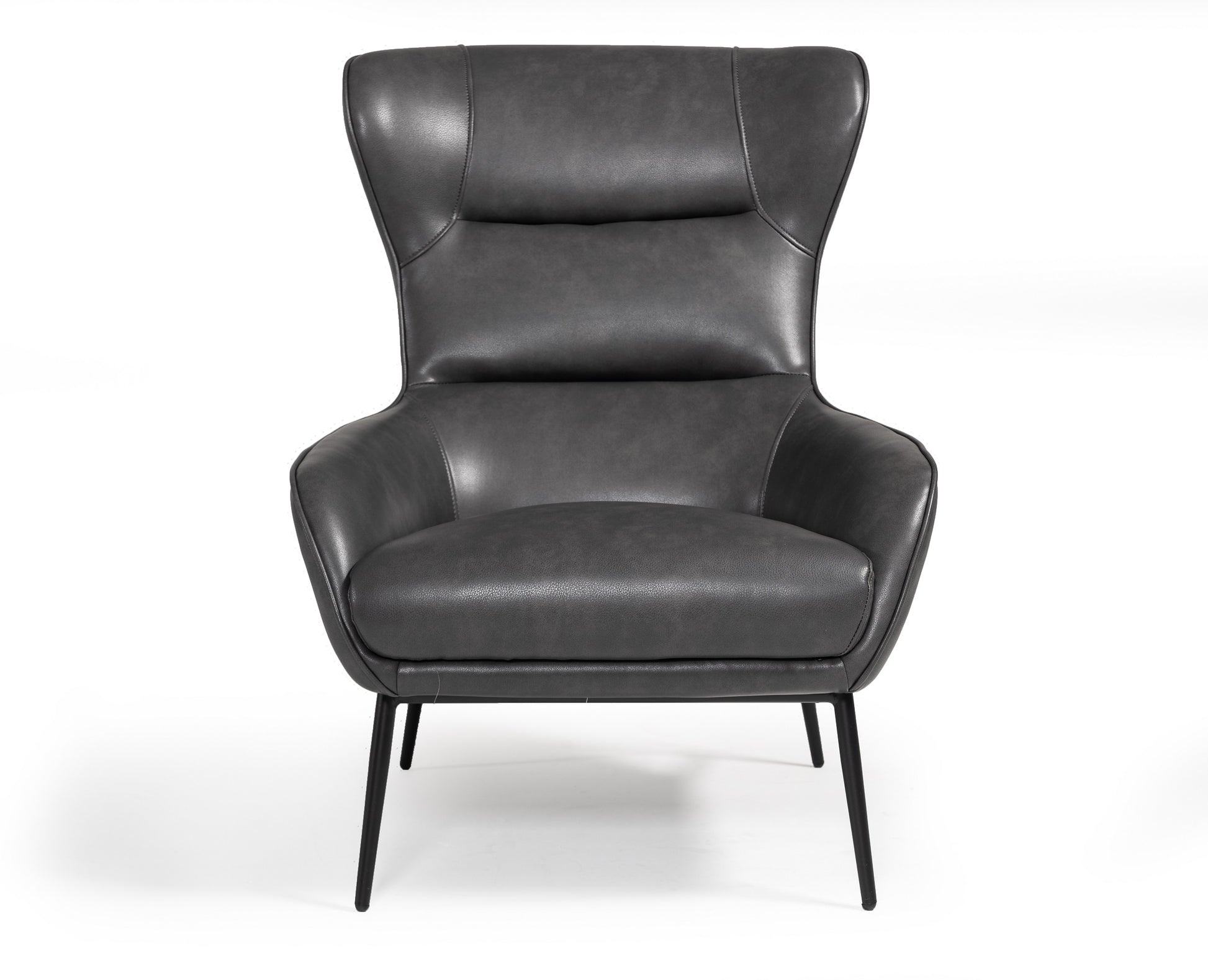 Divani Casa Susan Modern Dark Grey Leatherette Lounge Chair-2