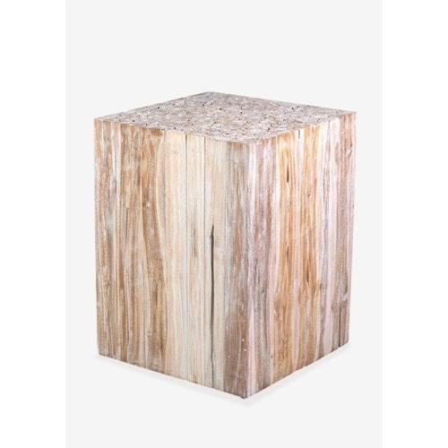 Grayson Teakwood Accent Table - White Wash by Jeffan | Accent Tables | Modishstore - 5