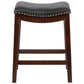 26'' High Backless Cappuccino Wood Counter Height Stool With Black Leathersoft Saddle Seat By Flash Furniture | Bar Stools | Modishstore - 3