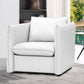 Divani Casa Tamworth - Modern White Leather Swivel Lounge Chair | Modishstore | Lounge Chairs