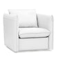 Divani Casa Tamworth - Modern White Leather Swivel Lounge Chair-3
