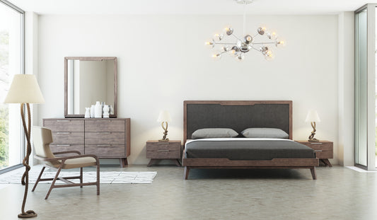 Nova Domus Soria Modern Grey & Walnut Bedroom Set | Bedroom Sets | Modishstore