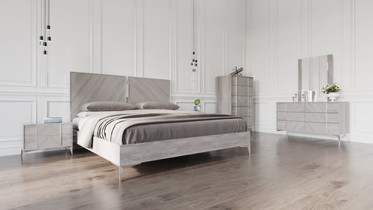 Nova Domus Alexa Italian Modern Grey Bedroom Set | Modishstore | Bedroom Sets