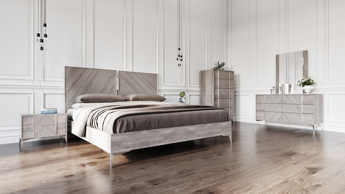 Vig Furniture Nova Domus Alexa Italian Modern Grey Nightstand | Modishstore | Nightstands-5