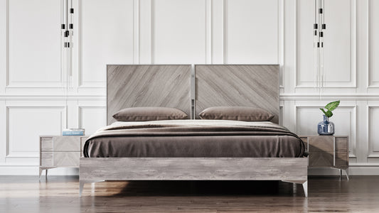 Nova Domus Alexa Italian Modern Grey Bed | Modishstore | Beds