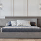 Nova Domus Enzo Italian Modern Grey Oak & Fabric Bed w/ Nightstands | Modishstore | Beds