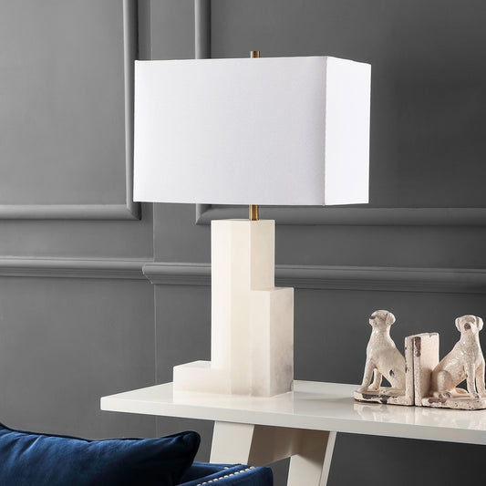 Safavieh Cora Alabaster 27.75-Inch H Table Lamp - White | Table Lamps | Modishstore