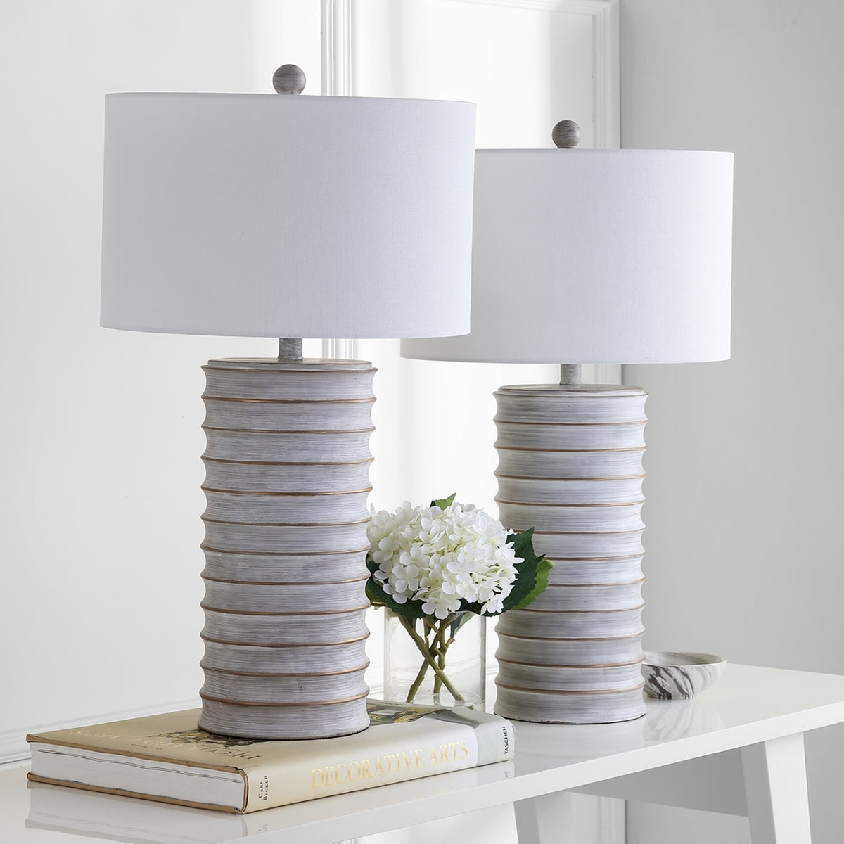 Safavieh Melina Table Lamp Set Of 2 - White Wash | Table Lamps | Modishstore