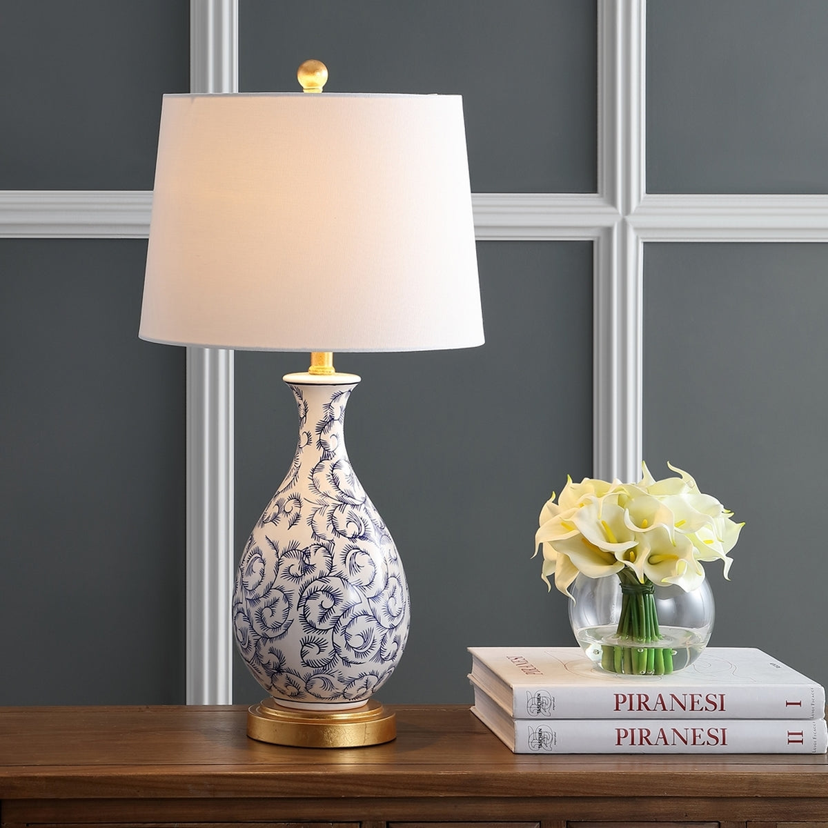 Safavieh Avi Table Lamp Set Of 2 - Blue | Table Lamps | Modishstore