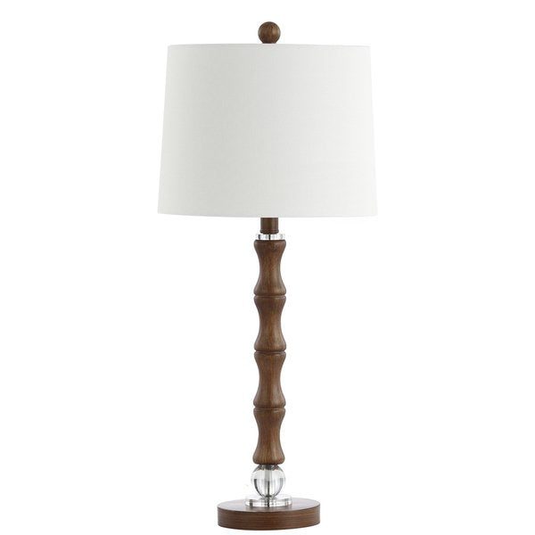 Safavieh Lukas Table Lamp - Dark Brown Wood Finish | Table Lamps | Modishstore - 2