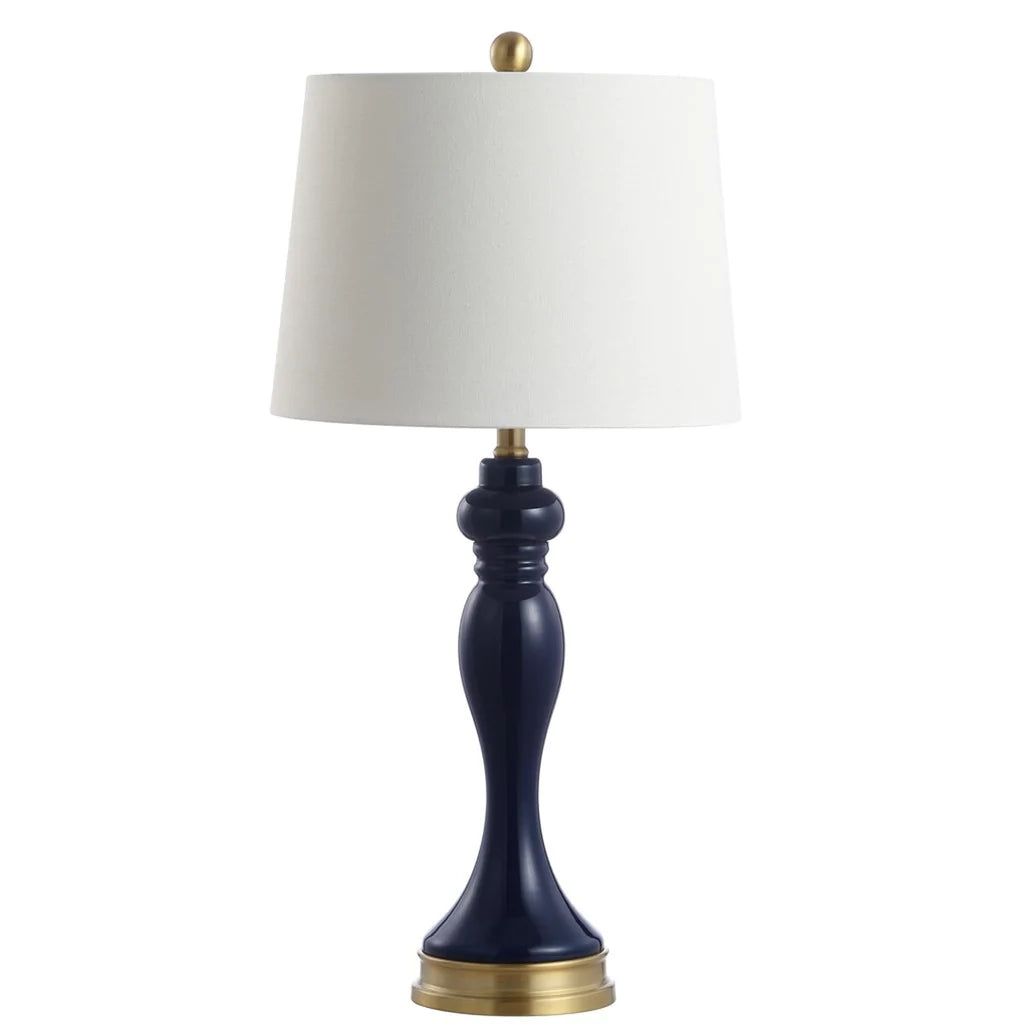 Safavieh Cayson, 28 Inch, Navy, Glass/Iron Table Lamp W/ Usb Port? - Navy | Table Lamps | Modishstore - 3