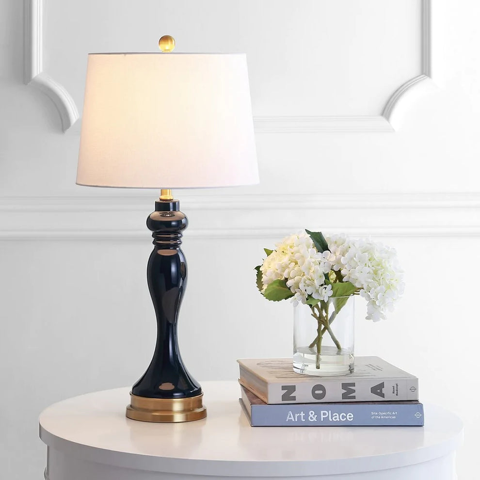 Safavieh Cayson, 28 Inch, Navy, Glass/Iron Table Lamp W/ Usb Port? - Navy | Table Lamps | Modishstore - 2