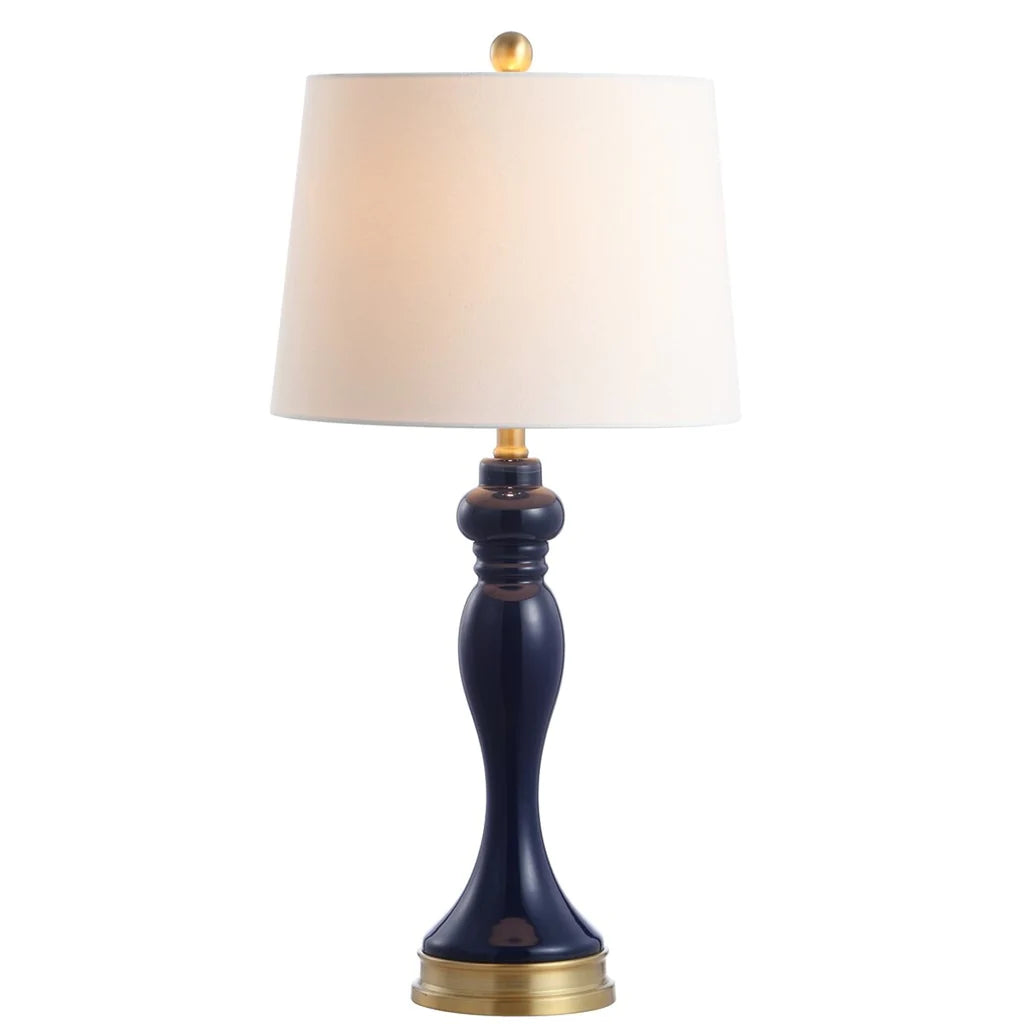 Safavieh Cayson, 28 Inch, Navy, Glass/Iron Table Lamp W/ Usb Port? - Navy | Table Lamps | Modishstore - 4