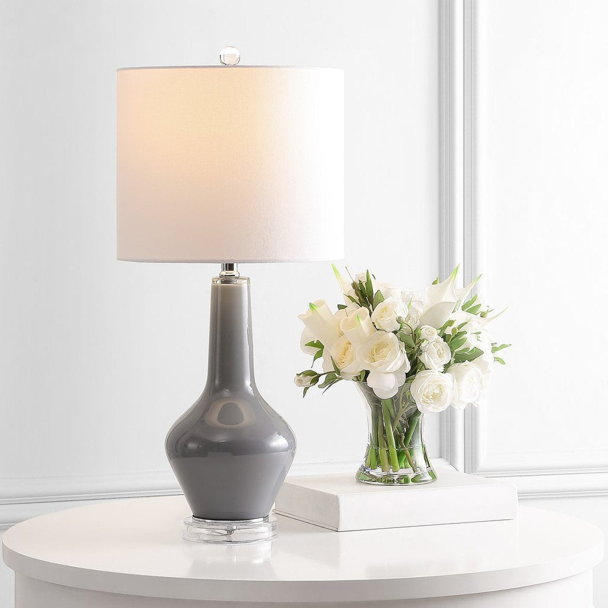 Safavieh Velor Table Lamp Set Of 2 - Smoked Grey Glass | Table Lamps | Modishstore
