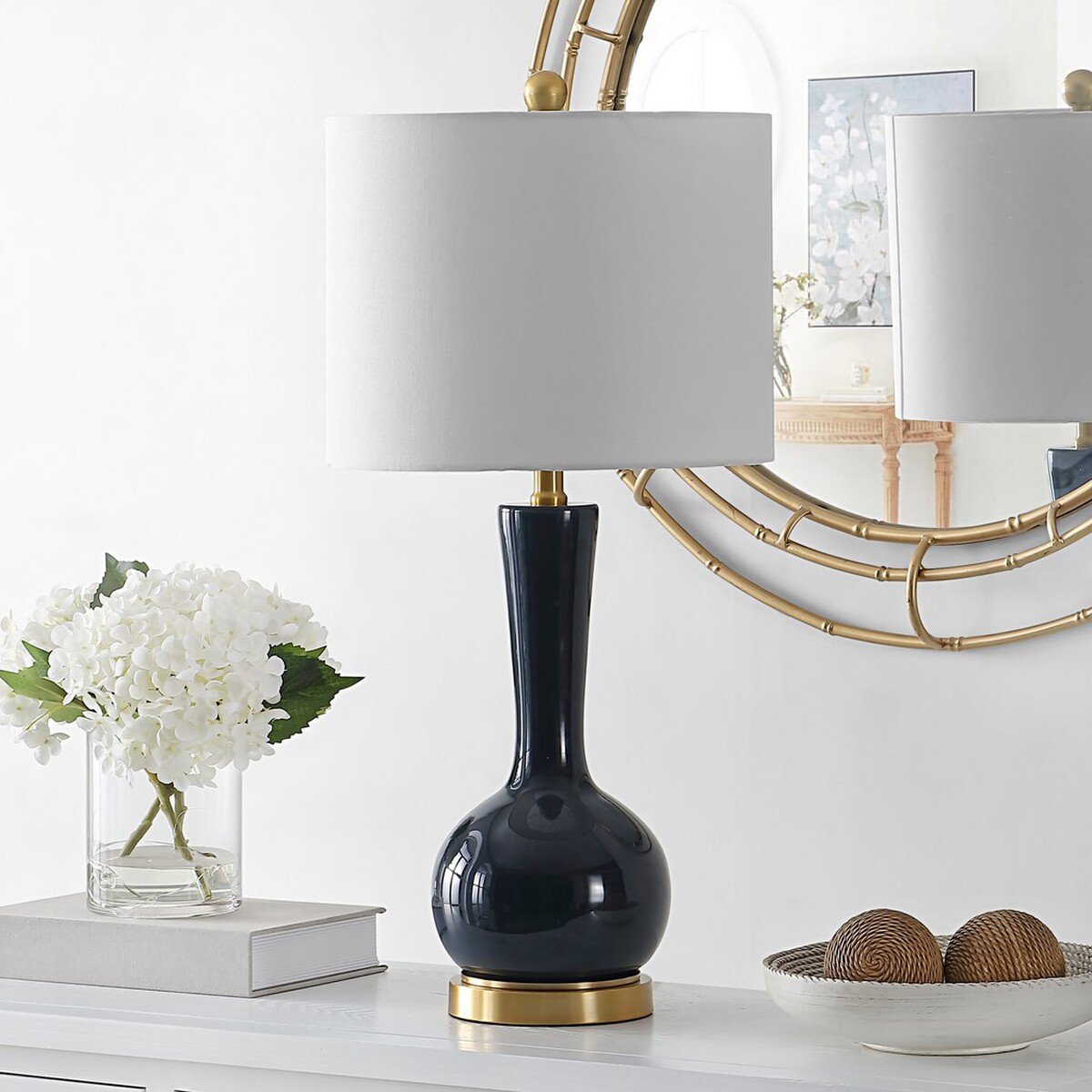 Safavieh Gaetna Glass Table Lamp - Navy | Table Lamps | Modishstore - 3