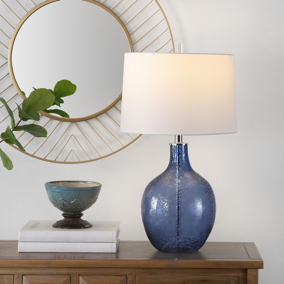 Safavieh Nadine Glass Table Lamp - Blue | Table Lamps | Modishstore