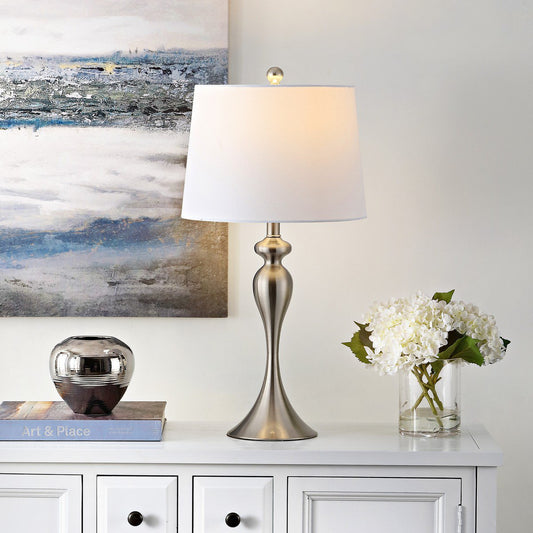 Safavieh Bayan Iron Table Lamp - Nickel | Table Lamps | Modishstore