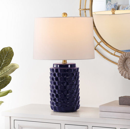Safavieh Weldon Ceramic Table Lamp - Navy | Table Lamps | Modishstore