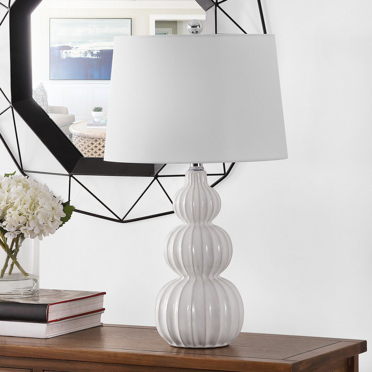 Safavieh Corina Ceramic Table Lamp - White | Table Lamps | Modishstore - 3