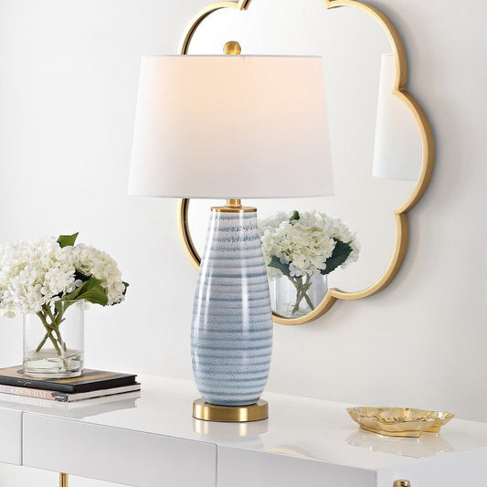 Safavieh Eliana Glass Table Lamp - Blue | Table Lamps | Modishstore