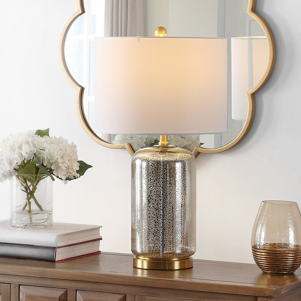 Safavieh Novah Glass Table Lamp - Silver | Table Lamps | Modishstore