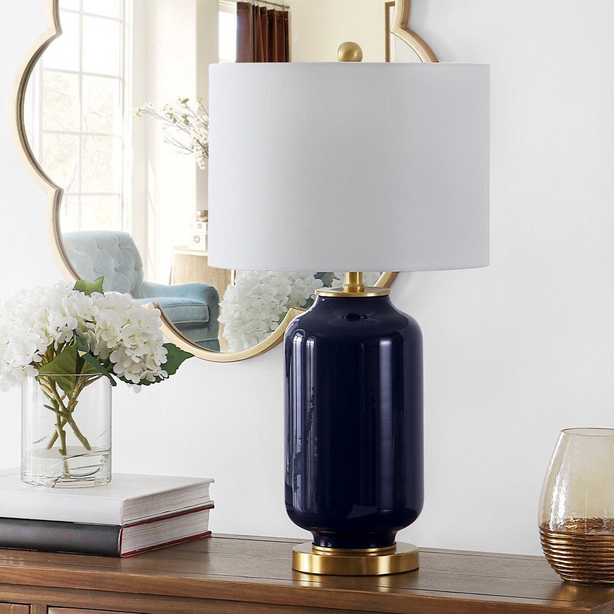 Safavieh Amaia Glass Table Lamp - Navy | Table Lamps | Modishstore - 3
