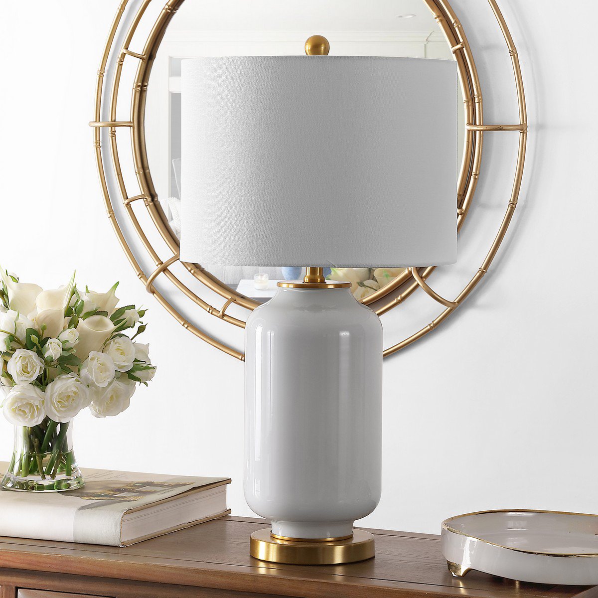 Safavieh Amaia Glass Table Lamp - White | Table Lamps | Modishstore - 3