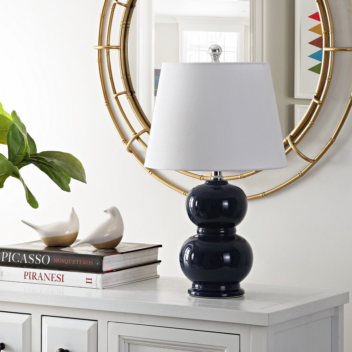 Safavieh Everlee Ceramic Table Lamp - Navy | Table Lamps | Modishstore - 3