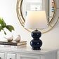 Safavieh Everlee Ceramic Table Lamp - Navy | Table Lamps | Modishstore