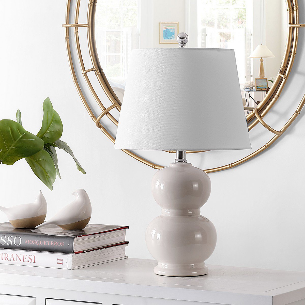 Safavieh Everlee Glass Table Lamp - Ivory | Table Lamps | Modishstore - 3