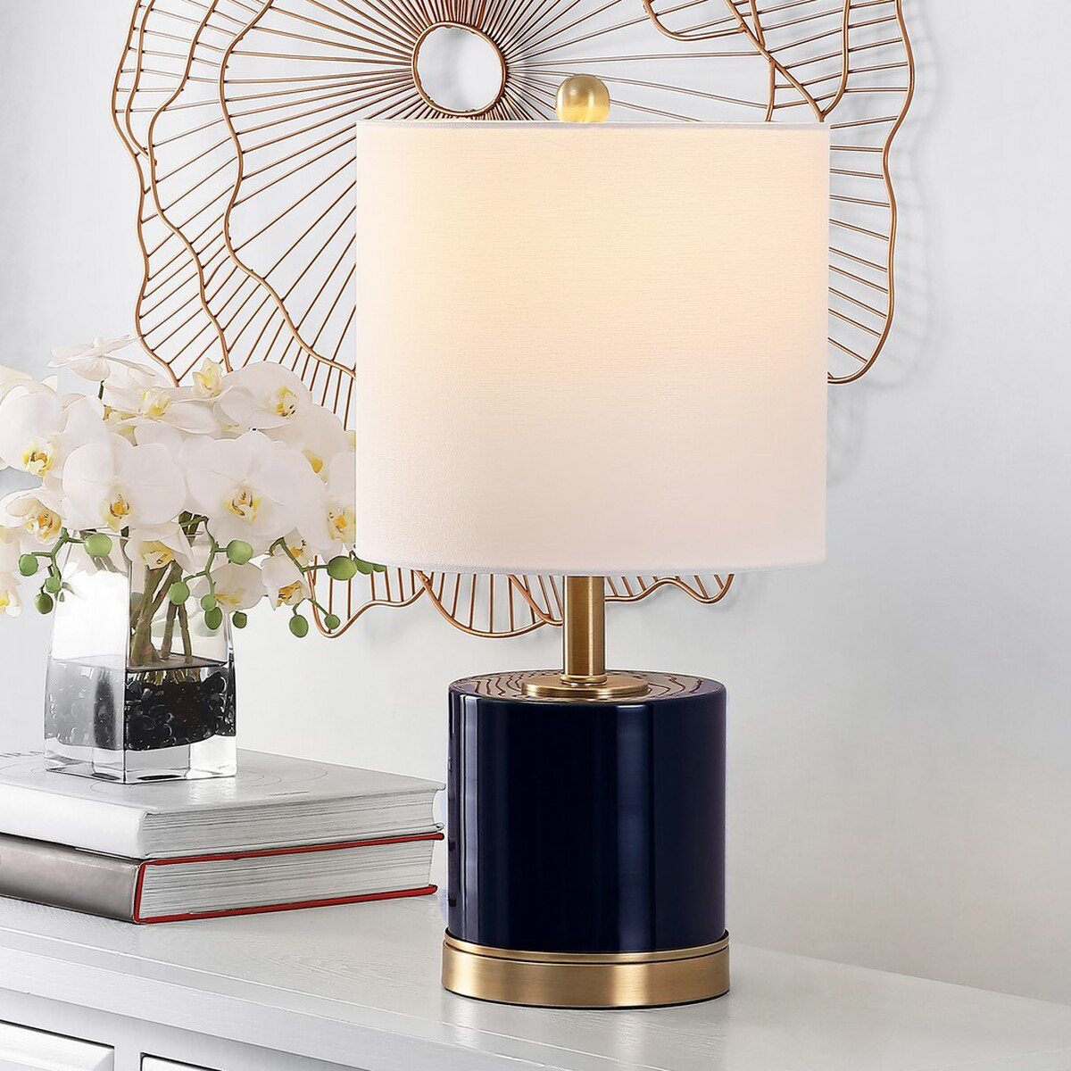 Safavieh Jayce Glass Table Lamp Set Of 2 - Navy | Table Lamps | Modishstore - 3