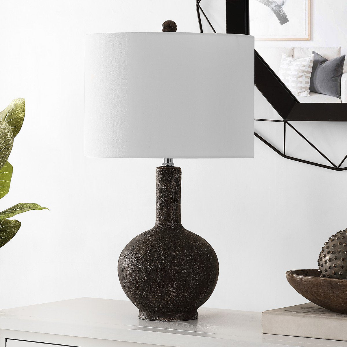 Safavieh Carser Resin Table Lamp - Dark Grey | Table Lamps | Modishstore - 3