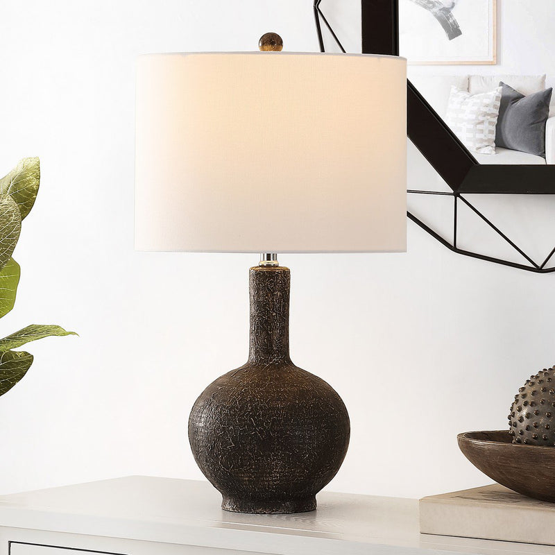 Safavieh Carser Resin Table Lamp - Dark Grey | Table Lamps | Modishstore