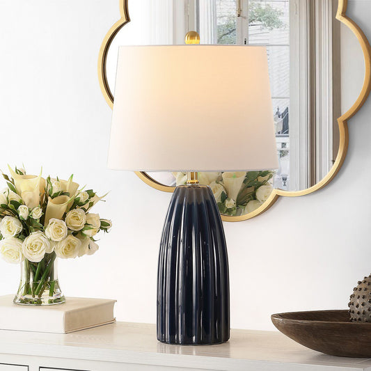Safavieh Kayden Ceramic Table Lamp - Navy Blue | Table Lamps | Modishstore