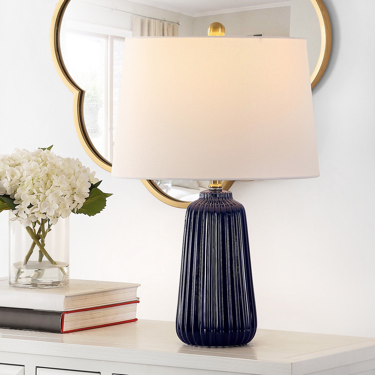 Safavieh Sawyer Ceramic Table Lamp - Navy Blue | Table Lamps | Modishstore
