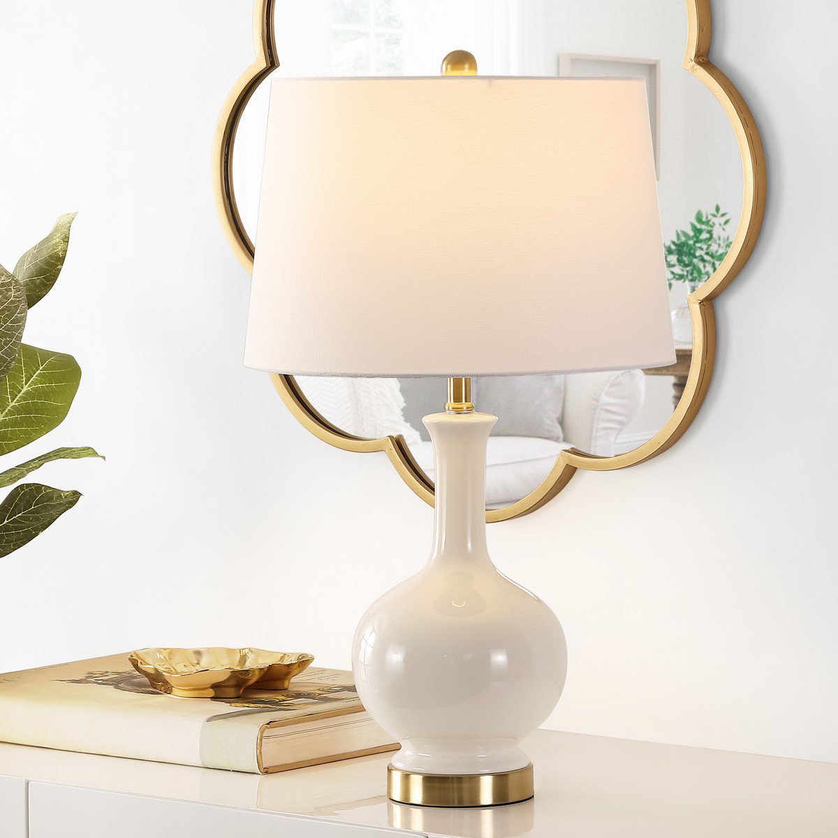 Safavieh Bowie Ceramic Table Lamp - Cream | Table Lamps | Modishstore