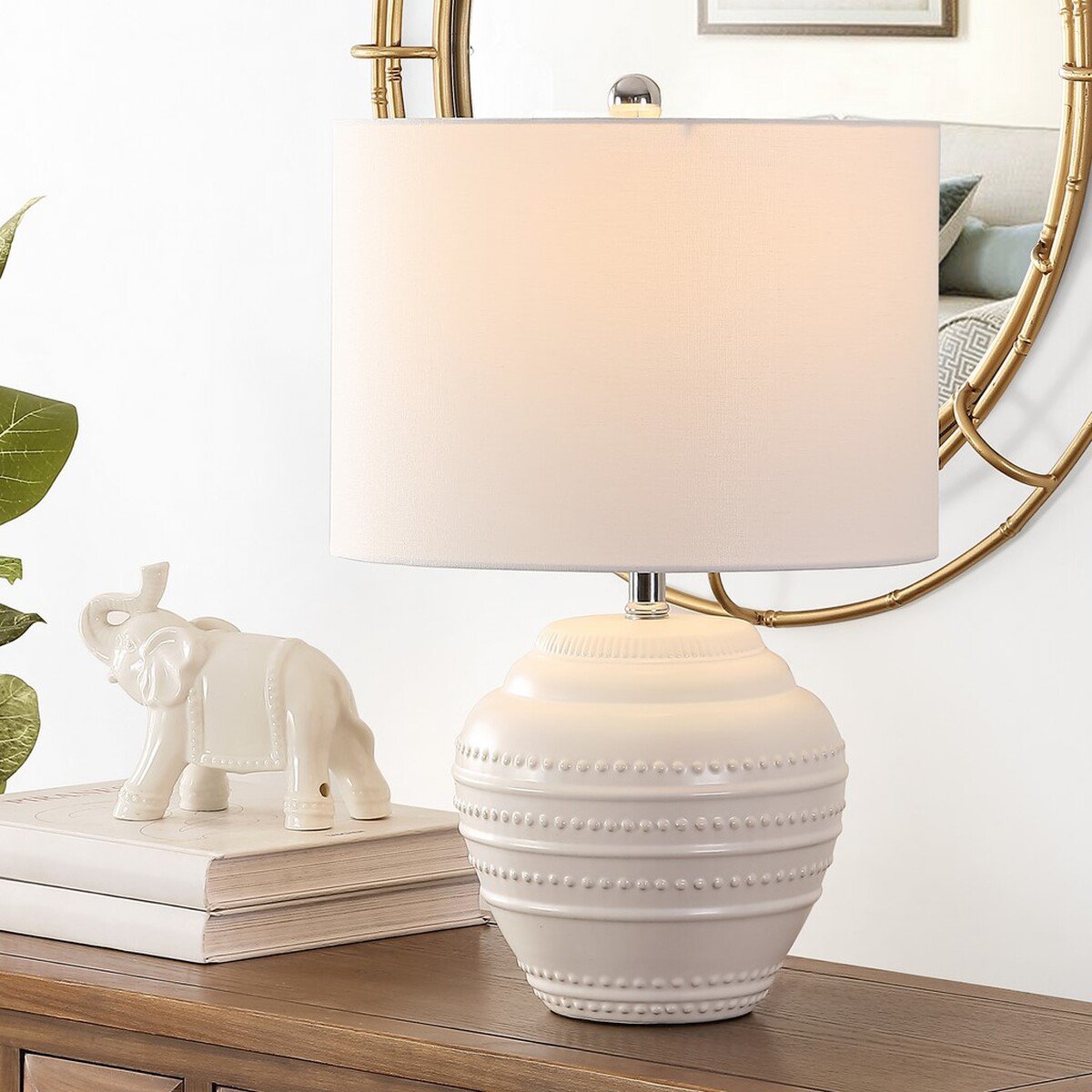 Safavieh Lenon Ceramic Table Lamp - White | Table Lamps | Modishstore