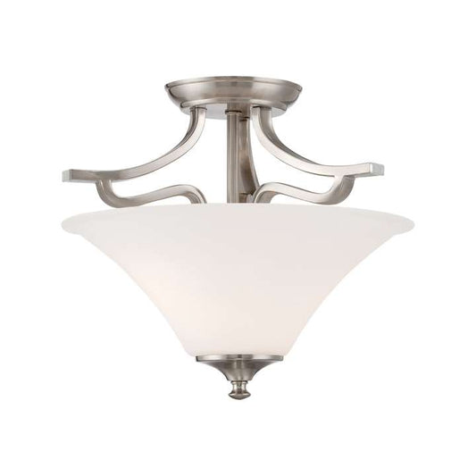 Treme 2-Light Semi Flush Mount Ceiling Lamp in Brushed Nickel | Ceiling Lamps | Modishstore