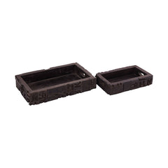 Carved Block Claded Trays (Set of 2) ELK Lifestyle