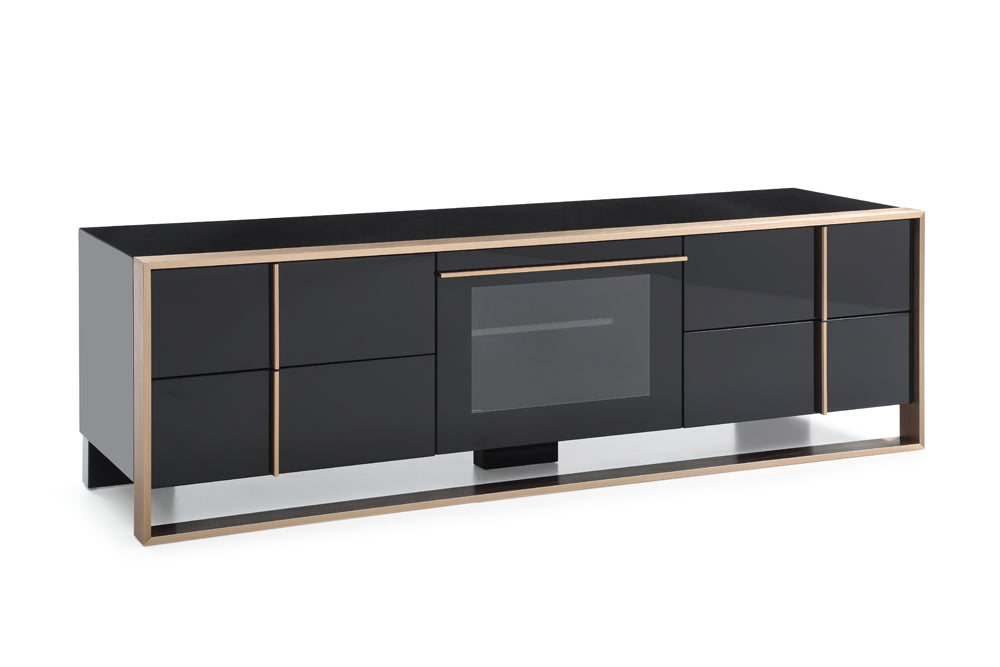 Nova Domus Cartier Modern Black & Rosegold TV Stand | TV Stands | Modishstore - 3