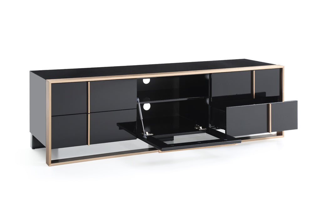 Nova Domus Cartier Modern Black & Rosegold TV Stand | TV Stands | Modishstore - 4