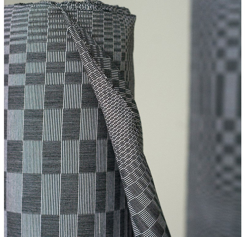 Gold Leaf Design Group Binakol Fabric Large Grey & White Twister Pattern set of 2 | Wall Decor | Modishstore - 3