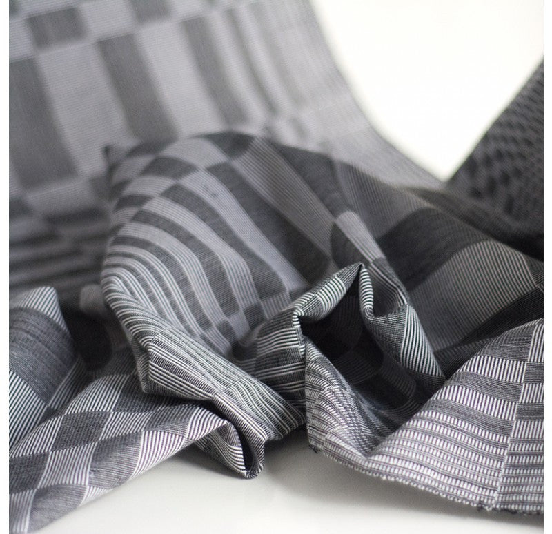 Gold Leaf Design Group Binakol Fabric Large Grey & White Twister Pattern set of 2 | Wall Decor | Modishstore-2