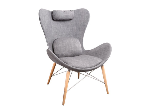 Modrest Britt Modern Grey Fabric Accent Chair | Modishstore | Accent Chairs