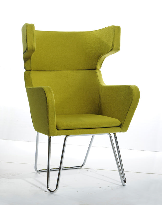 Modrest Anser Modern Green Fabric Lounge Chair | Modishstore | Accent Chairs