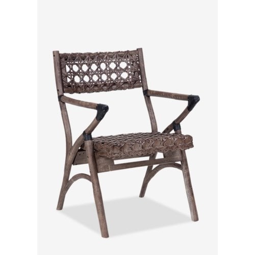 Sahara Rattan Arm Chair - Grey Wash by Jeffan | Armchairs | Modishstore