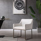 Modrest Elijah - Modern Off White & Copper Antique Brass Dining Chair | Dining Chairs | Modishstore
